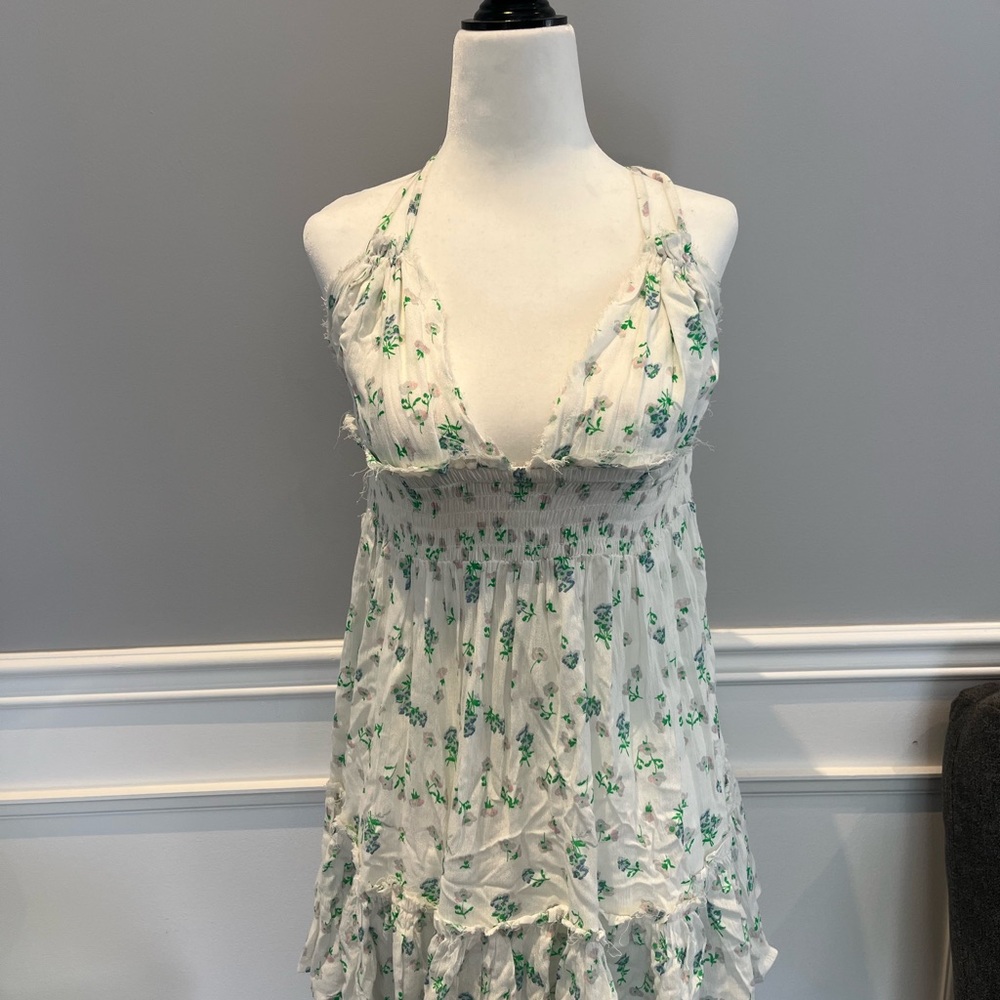 ASOS design summer dress, white with flowers, 100% viscose, size US 2, new